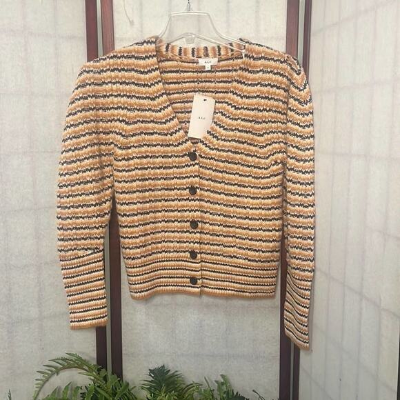 A.L.C STRIPED NWT ALPACA BLEND SWEATER‎ SIZE M - Picture 1 of 10